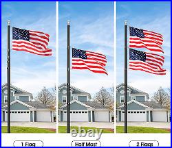 Flag Pole for Outside House, 30ft Telescopic Flag Pole Kit, Heavy Duty Aluminum