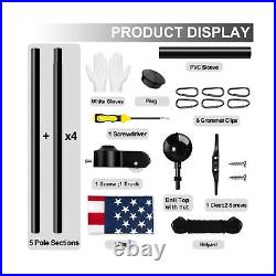 XIFAN Flag Pole Kit for Outside, 20 FT 13 Gauge Heavy Duty Aluminum Flagpole